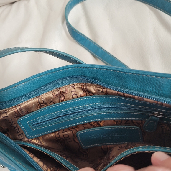 Teal Tignanello  leather cross body bag - Picture 3 of 6